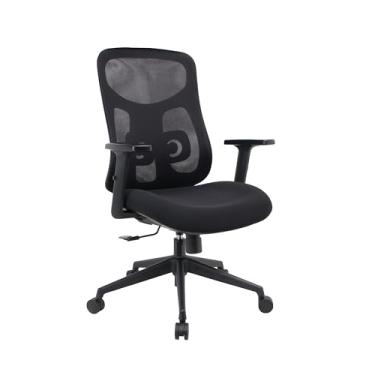 Imagem de Cadeira Escritório Nr-17 Everest Diretor c/Braços Fratini Encosto Tela Mesh Preta Base Rodízio