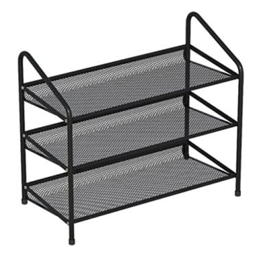 Imagem de Prateleira de sapato organizador de sapateira de metal organizador de sapateira de armazenamento de sapatos prateleira de grade de arame para entrada armário quarto sala de estar armazenamento de