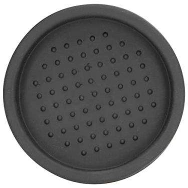 Imagem de Tapete redondo de silicone para calcadeira de café portátil de calor macio para barista doméstico durável antiderrapante seguro para lava-louças 7,6 cm (almofada de dispensador de pó preto)