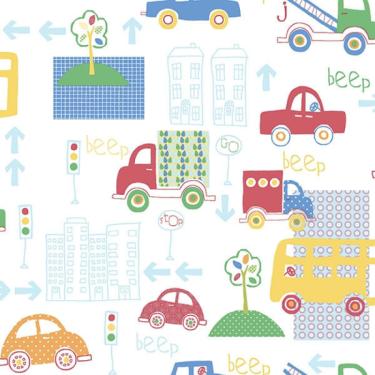 Imagem de Papel de Parede Just 4 Kids Carros G56010 - Rolo: 10m x 0,52m