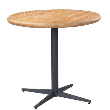 Imagem de Mesa p/Bar e Lanchonete Shery Redonda Tampo Madeira Maciça Base Metal Driftwood/Grafite G54 - Gran Belo