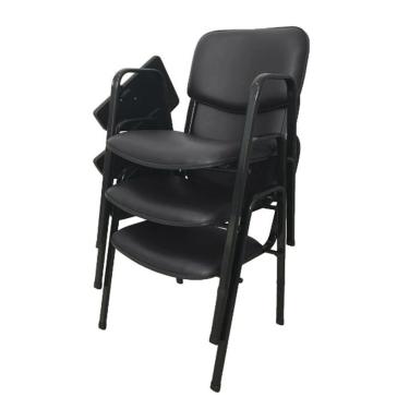 Imagem de 03 Cadeiras Escolar Universitária Linha Hotel Auditório Preto