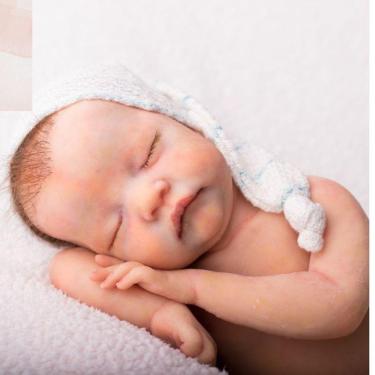 Imagem de Bebê Reborn Silicone Sólido Levi Menino Dormindo