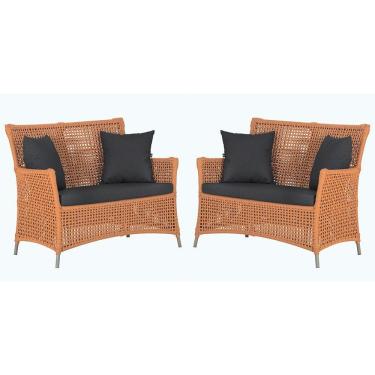 Imagem de 2 Sofás área Externa Igapó Alumínio Fendi Corda Náutica E11 Terra Cota