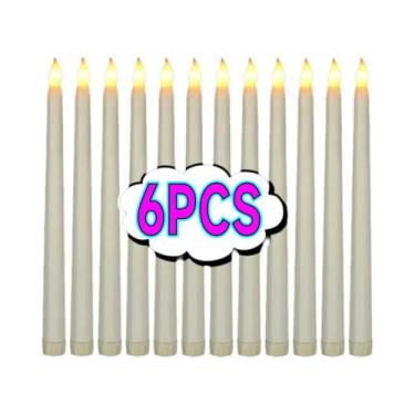 Imagem de Velas LED 3D Longas E Pontiagudas Sem Chama, Luzes Eletrônicas a Bater