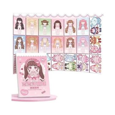 Imagem de Livro De Adesivos De Vestir Para Meninas, 20 Peças, Jogo Silencioso DI