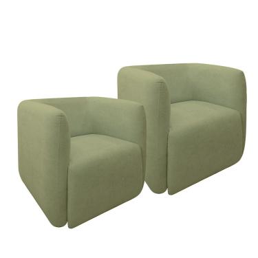 Imagem de Kit 2 Poltronas Malaga em Madeira de Eucalipto Movellu Home