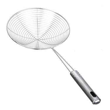 Imagem de Escumadeira de Inox para Frituras Pastel Cabo Longo 37cm