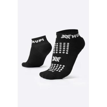 Imagem de Meia Curta para Corrida HUPI Running Pro Preto/Branco 1 Par, Cor: PRETO/BRANCO, Tamanho: 36-42