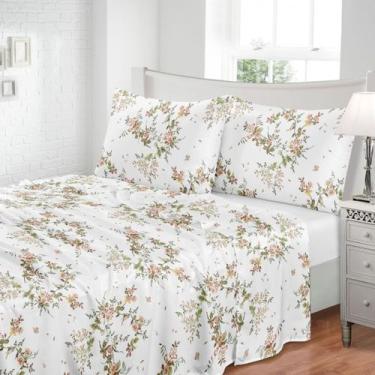 Imagem de Jogo de Cama Lençol Queen Jolitex Estampado Toque de Seda 300 Fios 4Pç