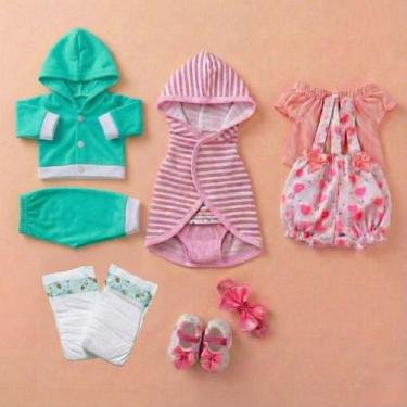 Imagem de Kit Roupinha Fralda Bebê Reborn Mamãe Reborn Rosa 10 Peças