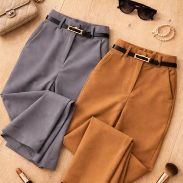 Imagem de Kit 2 Calça Alfaiataria PREMIUM Cintura Alta Com Bolso PROMOÇÃO - NoBr