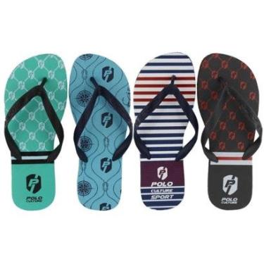 Imagem de Chinelo Masculino Borracha Polo Culture Antiderrapante Kit 4-Masculino