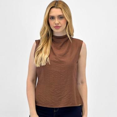 Imagem de Blusa Bana Bana Regata Gola Alta em Tecido Feminina-Feminino