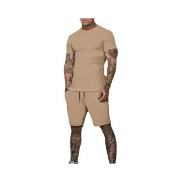 Imagem de Conjunto Esportivo Masculino De Verão, Camiseta Respirável E Shorts, C