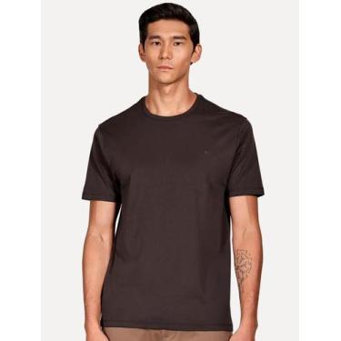 Imagem de Camiseta Aramis Masculina Basic Lisa Mono Icon Marrom Escuro, S/P