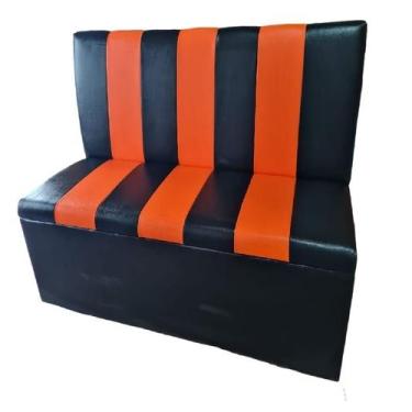 Imagem de POLTRONA BOOTH 1,10cm RESTAURANTE ORANGE AND BLACK FAIXA RETRÔ - O REI
