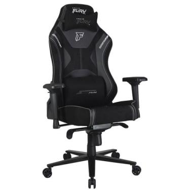 Imagem de Cadeira Gamer SuperFrame Kingston Fury Reclinável 4D Preto e Cinza SFC