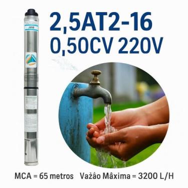 Imagem de Motobomba Palito Caneta Submersa 2,5 0,50HP Mono 220V Bomba para Poço,