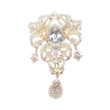 Imagem de Broche De Coroa Com Strass De Alta Qualidade Para Mulheres, Estilo Eur