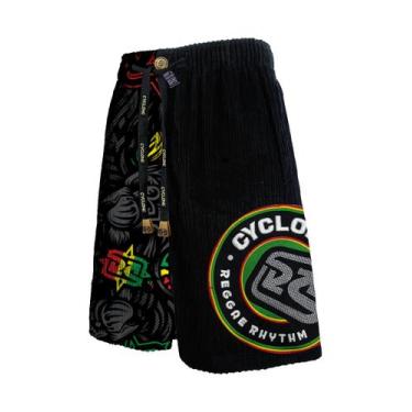 Imagem de (LANÇAMENTO) Bermuda Cyclone Veludo Reggae Lion, Preto, G