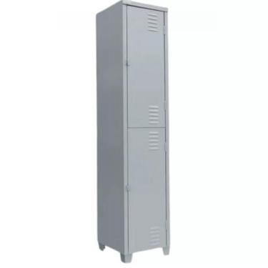 Imagem de Roupeiro de Aço Locker Academia Vestiário 2 Portas Cor:Cinza - Ateliê 