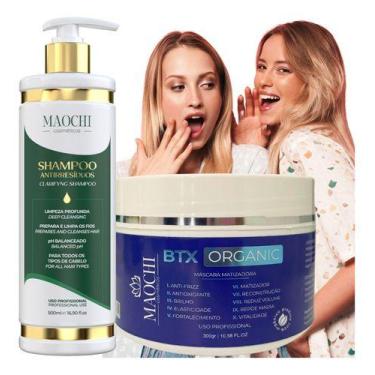 Imagem de BTX Redutor de Volume Matizador Organic 10em1 300g + Shampoo Antirresí