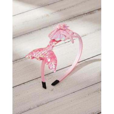 Imagem de Tiara Arquinho Calda de Sereia Princesa Ariel Infantil Diadema para Me