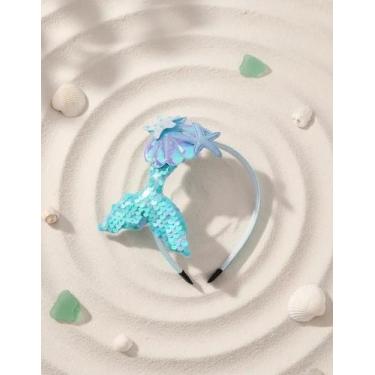 Imagem de Tiara Arquinho Calda de Sereia Princesa Ariel Infantil Diadema para Me