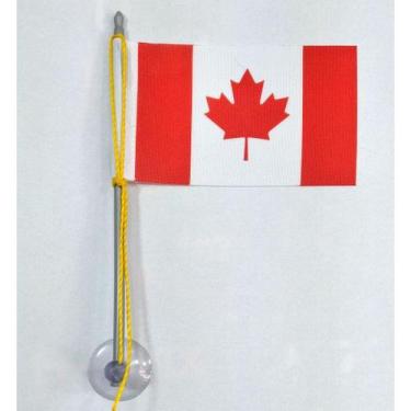 Imagem de Mini Bandeira Canadá C/ Ventosa Poliéster (5,5cm X 8,5cm) - SP Bandeir
