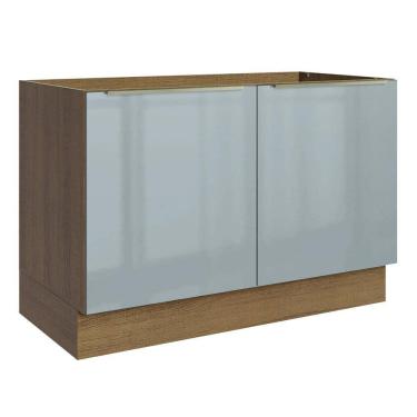 Imagem de Balcão Gabinete de Pia 120 cm 2 Portas (Sem Tampo) Rustic/Cinza Lux Madesa