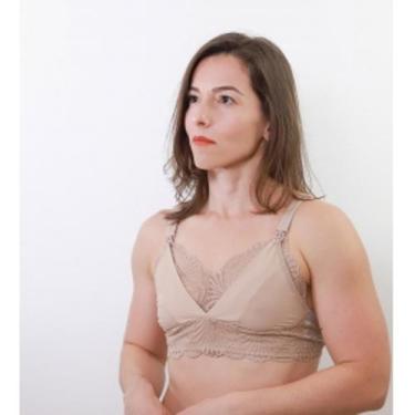 Imagem de Sutiã de amamentação em microfibra e renda - Jackie lingerie, Bege, 42