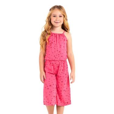 Imagem de Macacão Infantil Feminino Pantacourt Rovi Kids Rosa - Rovitex Kids