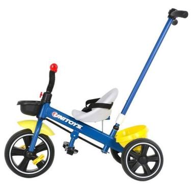Imagem de Triciclo Passeio e Pedal com Empurrador Azul Unitoys