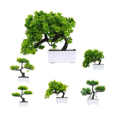 Imagem de Mini Bonsai Arvore Artificial com Vaso Decorativo Enfeite Castela - CA