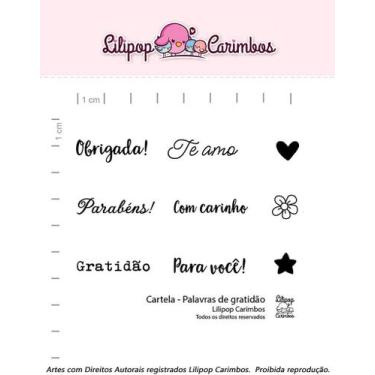 Imagem de Cartela de Carimbos Transparentes - Palavras de Gratidão - Lilipop Car