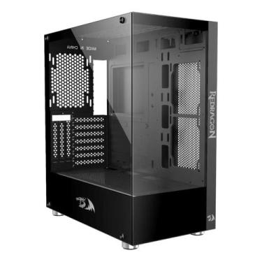 Imagem de Gabinete gamer mid tower sem fonte ca-601b reflect preto redragon