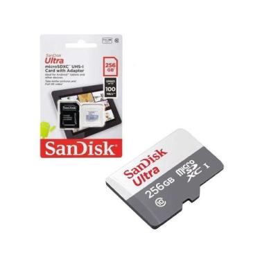 Imagem de Cartao De Memoria Sandisk 256Gb Micro Sd Sdxc Uhs-I Classe 10 C/ Adapt