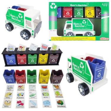 Imagem de Brinquedo Educativo Caminhão Coleta Seletiva Vamos Reciclar - Carimbra
