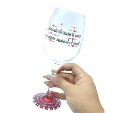 Imagem de Taça Vinho Estampada Love Namorados com Pé Decorado 385ml - Catuaí