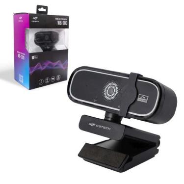 Imagem de Webcam Gamer Qhd 2K 5mp Cabo 1,5m Usb Com Tripé e Microfone - C3Tech