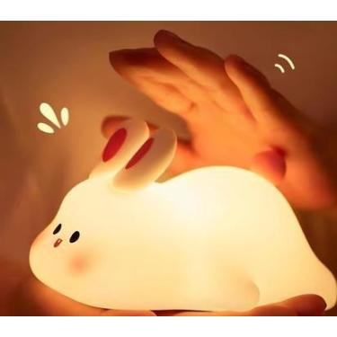 Imagem de Luminária Coelhinho LED Infantil Abajur Luz Noturna Quarto Bebê Decora