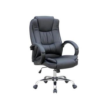 Imagem de Cadeira de Escritório Presidente Base Cromada com Rodinha Fox Racer Preta - UT-C300