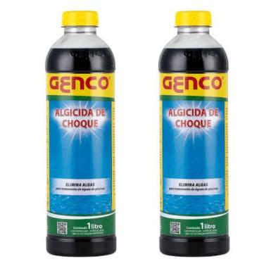 Imagem de Kit 2 Algicida Choque Piscina Agua Verde Elimina Algas Genco