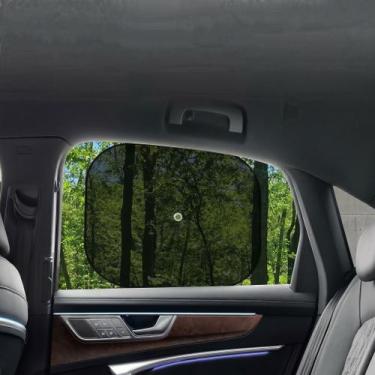 Imagem de Kit Cortina Para Carro Tapa Sol Vidro Traseiro Passageiro Ventosa Fixa