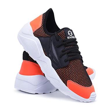 Imagem de Tenis Caminhada Corrida Leve Macio Confortável Academia Fitness - Laranja - 36