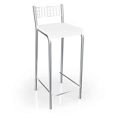 Imagem de Banqueta Genova Cromado Branca - única
