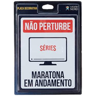 Imagem de Placa Decorativa Maratona em Andamento Legião Nerd Multicor Pacote de 1