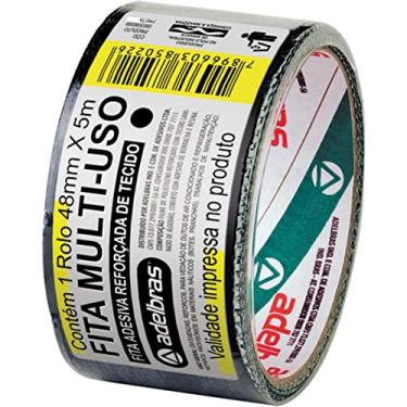 Imagem de Adelbras Silver Tape Fita Adesiva Reforçada Multiuso de Tecido, Preto, 48 mm x 5 m