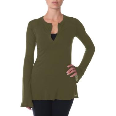 Imagem de Beyond Yoga Pima Henley orgânico, verde hera, grande